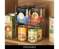 iDesign Open-Front Bin for Household Storage, Set of 2, Clear, Made in Usa