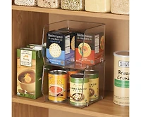 iDesign Open-Front Bin for Household Storage, Set of 4, Clear, Made in Usa