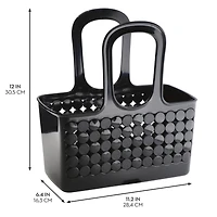 iDesign Portable Shower Tote for Dorm or Bathroom, Set of 3, Black, Made in Usa