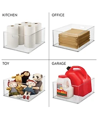iDesign Stackable Plastic Pantry Storage Bin with Handles - Clear - Made in Usa