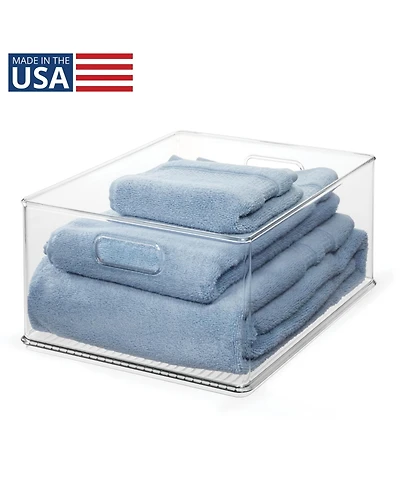 iDesign Stackable Plastic Pantry Storage Bin with Handles - Clear - Made in Usa