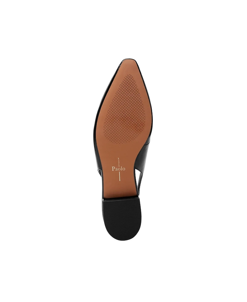 Cielo | Leather Low Block Heel Slingback Pumps