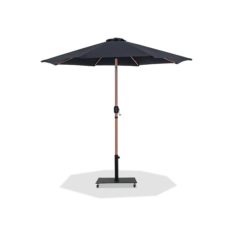 Meridian Furniture Fiji Fabric / Matte Aluminum Patio Umbrella with Base Sets