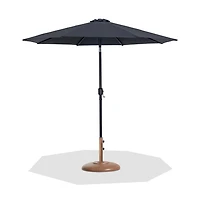 Meridian Furniture Fiji Fabric / Teak Aluminum Patio Umbrella with Base Sets