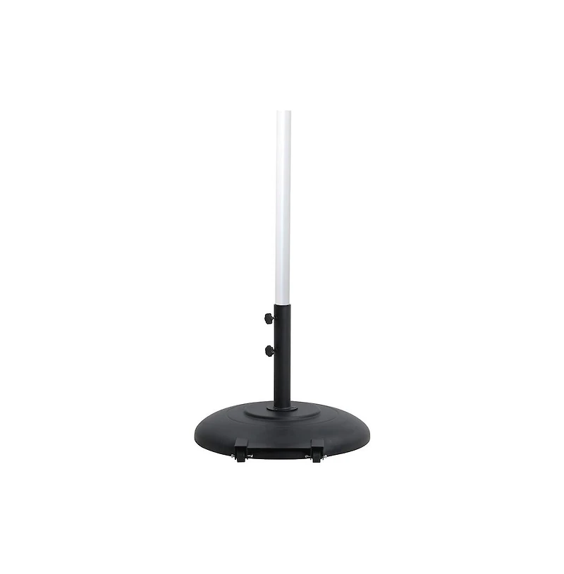 Meridian Furniture Amalfi Black With Cream Piping / Matte Black Metal Patio Umbrella with Base Sets