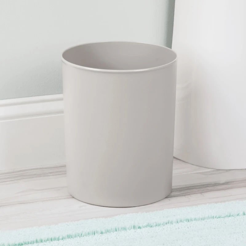 iDesign Small Round Plastic Bathroom Trash Can