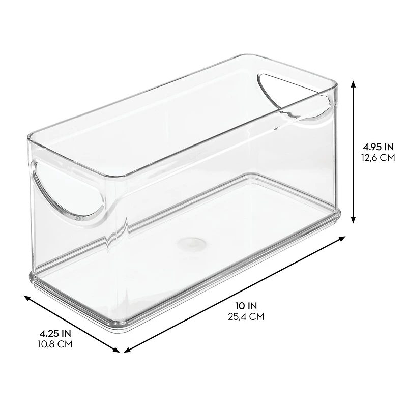 iDesign Stackable Pantry Storage Bin with Handles, Set of 4, Clear, Made in Usa