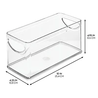iDesign Stackable Pantry Storage Bin with Handles, Set of 4, Clear, Made in Usa