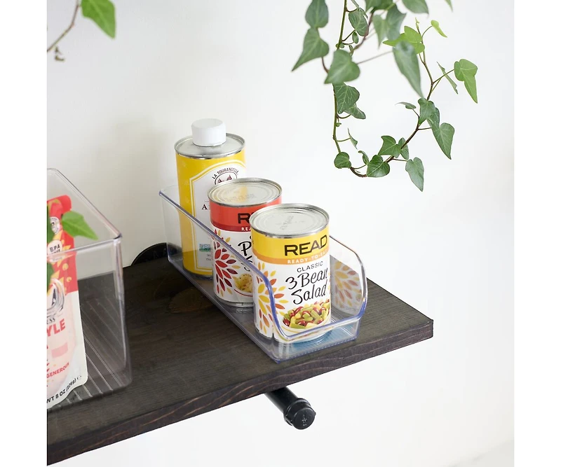 iDesign Narrow Pantry Bin for Kitchen Storage - Set of 4 - Clear
