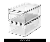 iDesign Stackable Kitchen Storage Drawer - Set of 4 - Clear