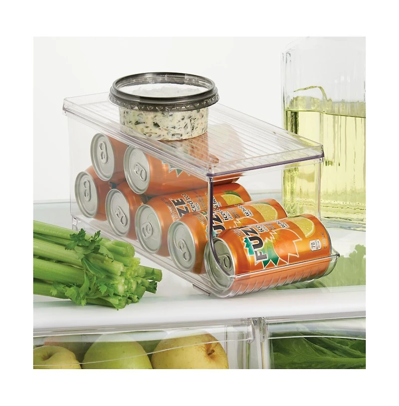 iDesign Soda Can Organizer with Lid for Pantry - Set of 4 - Clear - Made in Usa