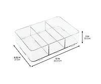 iDesign Interlocking 3-Section Plastic Drawer Organizer - Clear
