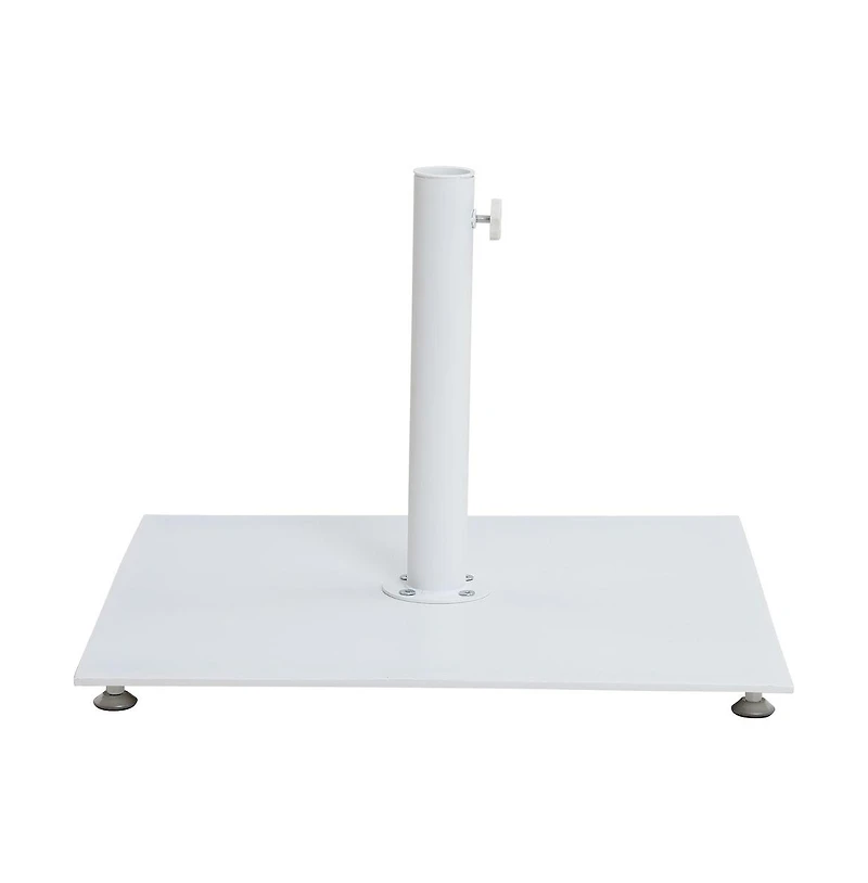 Meridian Furniture Belize Matte White Steel Patio Umbrella Base