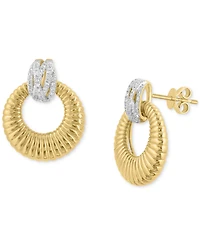 Effy Diamond Ridged Doorknocker Drop Earrings (1/4 ct. t.w.) in 14k Gold