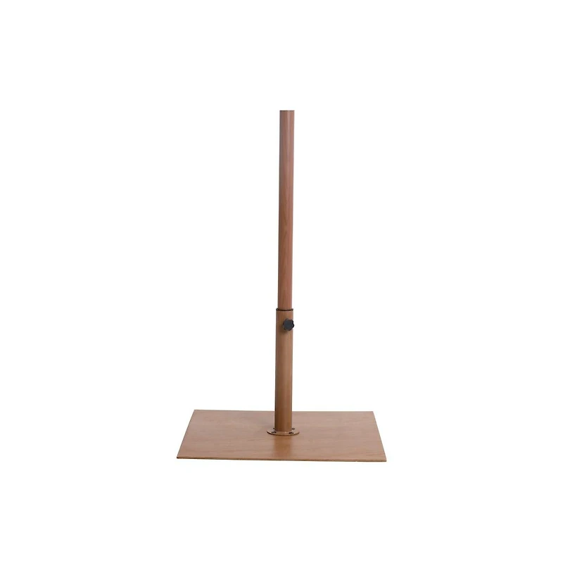 Meridian Furniture Fiji Navy Fabric / Teak Aluminum Patio Umbrella with Base Sets