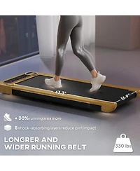 Soozier Walking Pad, Under Desk Treadmill with Wider Belt, Remote Control