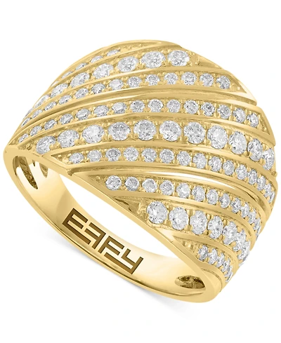 Effy Diamond Diagonal Row Wide Width Statement Ring (1-1/20 ct. t.w.) in 14k Gold