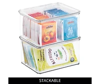 iDesign Stackable Hinged-Lid Pantry Storage Box - Set of 6 - Clear