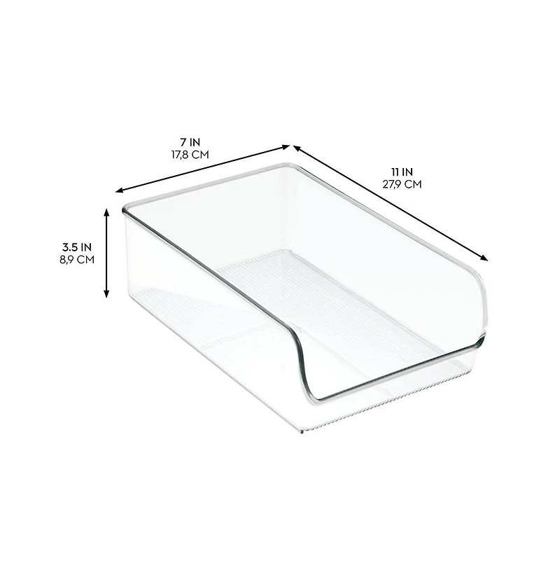 iDesign Pantry Organizer Bins for Cabinets or Fridge - Set of 4 - Clear