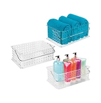 iDesign Large Stackable Shower Caddy Basket, Set of 3, Clear, Made in Usa