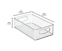 iDesign Stackable Pantry Storage Bin with Handles, Set of 4, Clear, Made in Usa