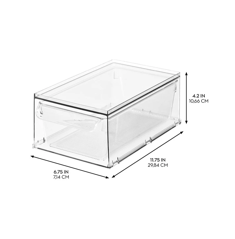 iDesign Stackable Storage Drawer for Fridge, Pantry, or Under Kitchen Sink - Clear