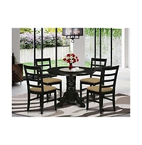 East West Furniture 5 Pc Dining room set for 4-Dining Table and 4 Dining Chairs