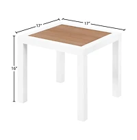 Meridian Furniture Nizuc Wood Look Accent Paneling Outdoor Patio Aluminum End Table