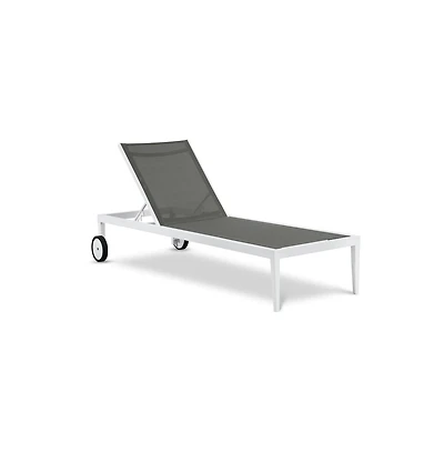 Meridian Furniture Nizuc Mesh Water Resistant Fabric Outdoor Patio Chaise Lounge Chair