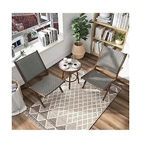 Enitial Star Haft Aluminum Indoor and Outdoor 3pc Table and Chair Set