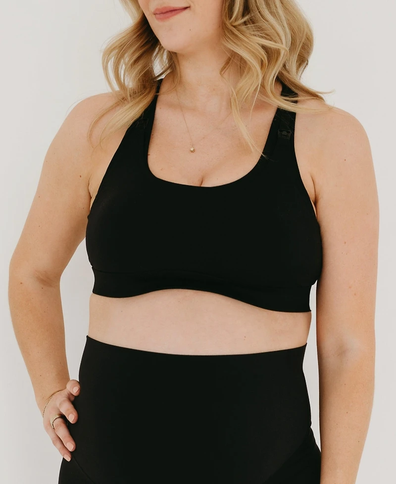 Axk Women's High Impact Racer Back Maternity & Nursing Sports Bra with Easy-Release Breastfeeding Clips