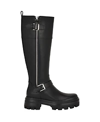Guess Women's Lynnie Tall Buckle Moto Lug Boots