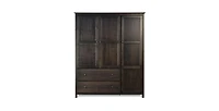 Slickblue Wood Finish Bedroom Wardrobe Armoire Cabinet with Shelves and Hanging Rod