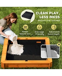 Outsunny Cove box with Lid & Adjustable Canopy for Kids, Wooden