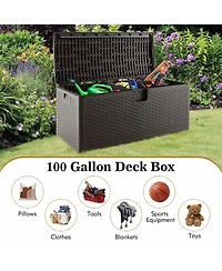 Akiudex 31 Gallon Outdoor Storage Deck Box with Lockable Lid