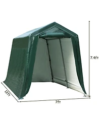 Akiudex 10 x 20 feet outdoor heavy-duty carport with 2 doors-10 x 20 ft