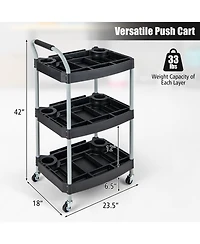 Akiudex 3 layer detailing tool utility cart tool organizer mobile rolling cart with multiple divider