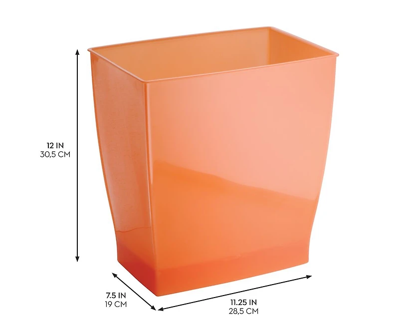 iDesign Small Bathroom Trash Cans, Set of 2, Tango Orange, Made in Usa