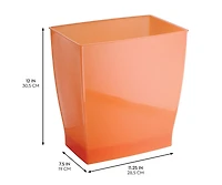 iDesign Small Bathroom Trash Cans, Set of 2, Tango Orange, Made in Usa