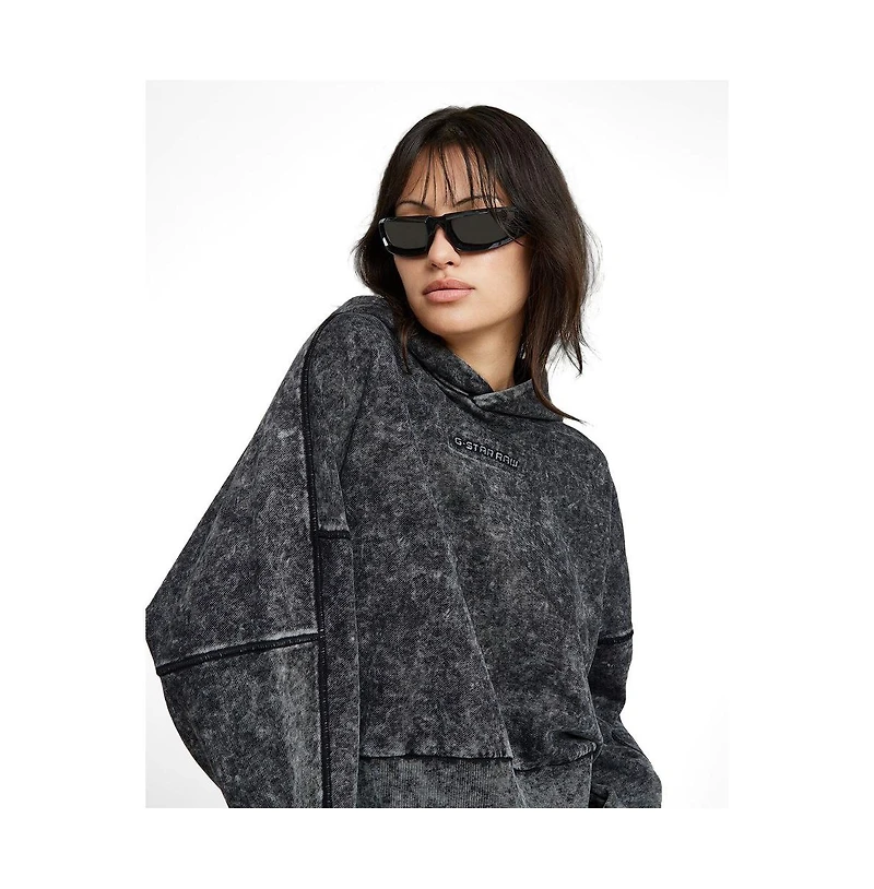 G-Star Women's Washed Embossed Oversized Hoodie