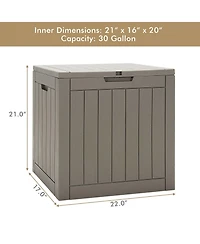 Akiudex 30 Gallon Outdoor Storage Deck Box with Handles and Lockable Lid