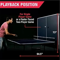 Slickblue Official Tournament Size Ping Pong Table in Blue with Net, Paddles, and Balls