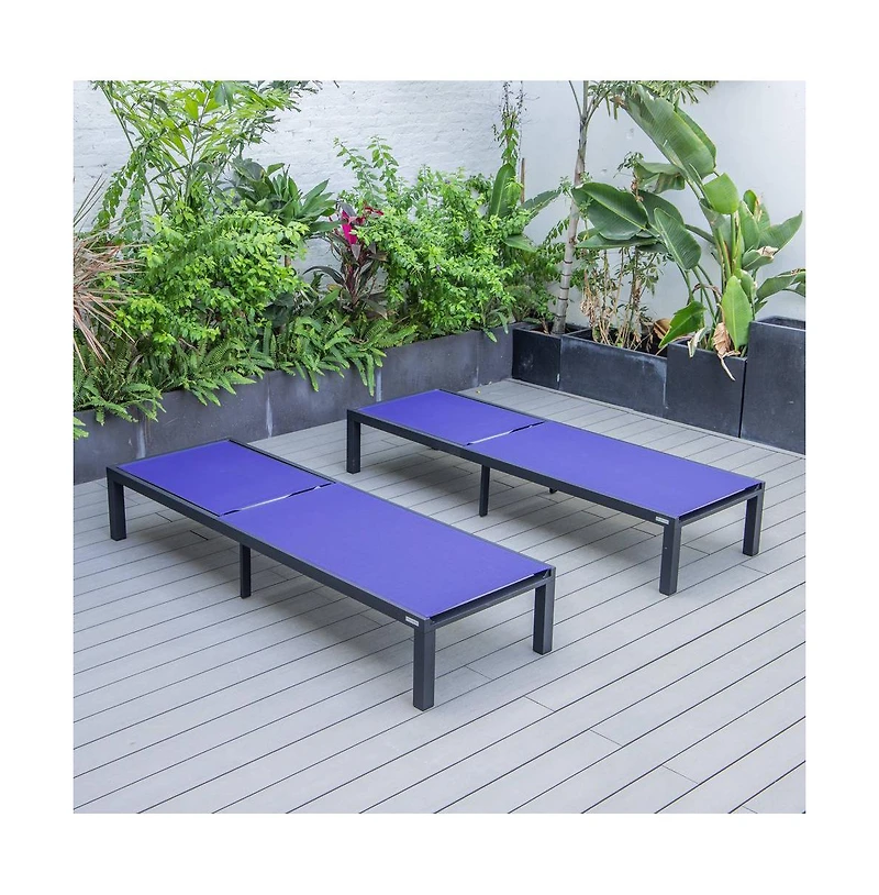 LeisureMod Marlin Patio Chaise Lounge Chair With Aluminum Frame