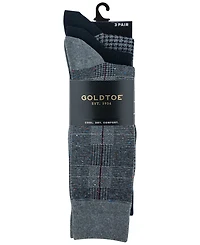 Gold Toe Men's 3-Pack Saville Tweed Reinforced Crew Socks