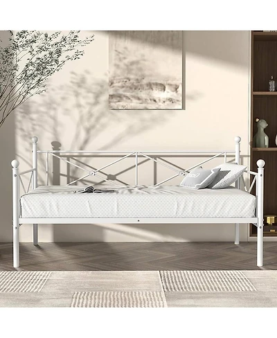 Slickblue Heavy Duty Metal Daybed Frame with Classic Design for Twin Mattress Support