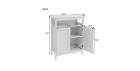 Slickblue 2-Door Bathroom Linen Cabinet with Storage Shelf and Wood Finish for Organization