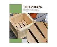 Slickblue Solid Fir Wood Raised Garden Bed Planter Box with Trellis for Vertical Growth