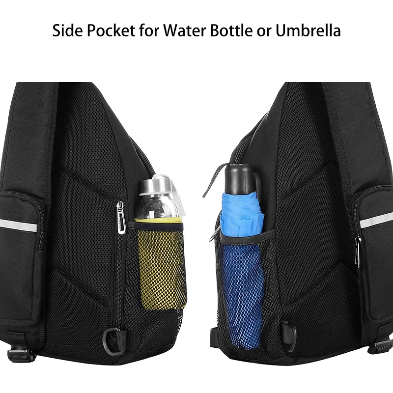 Mosiso Sling Backpack with Usb Charging Port - Crossbody Travel Hiking Daypack for Men/Women, Water-Resistant Chest Bag with Anti-Theft Design