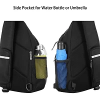 Mosiso Sling Backpack with Usb Charging Port - Crossbody Travel Hiking Daypack for Men/Women, Water-Resistant Chest Bag with Anti-Theft Design