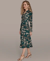 Donna Karan New York Women's Satin A-Line Midi Dress